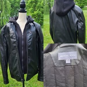 Michael Kors faux leather jacket/hoody
